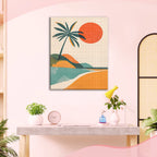 Palmen unter der Abendsonne - Diamond Painting