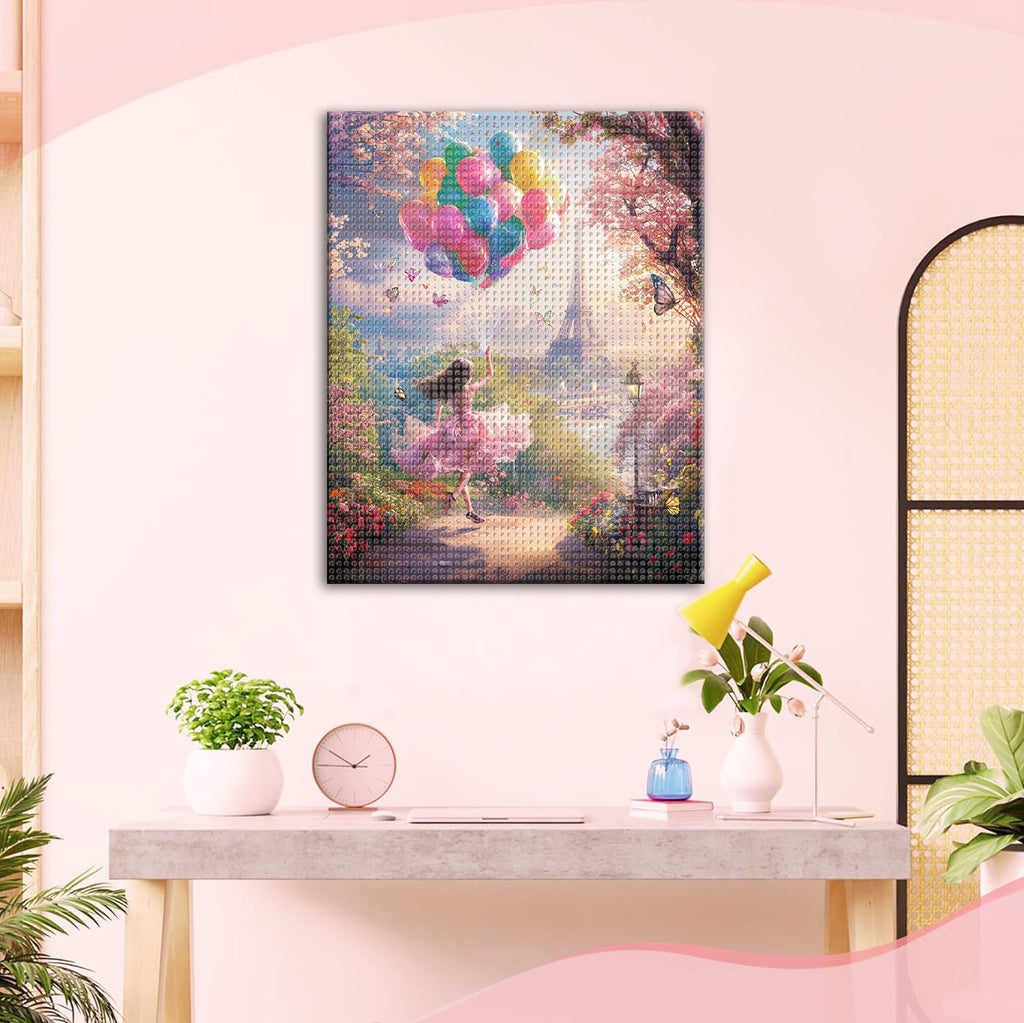 Paris im Sonnenschein mit Ballons - Diamond Painting