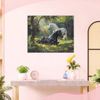 Pferde im grünen Wald - Diamond Painting