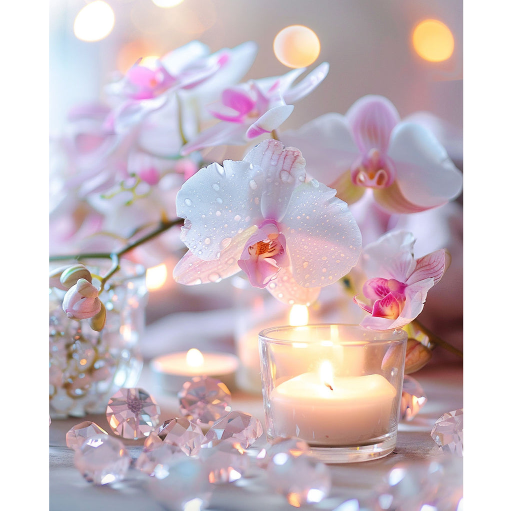 Pfirsichrosa Orchideenträume - Diamond Painting