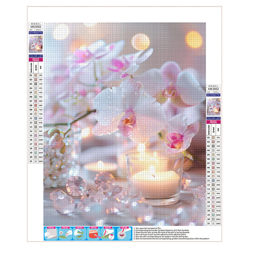 Pfirsichrosa Orchideenträume - Diamond Painting