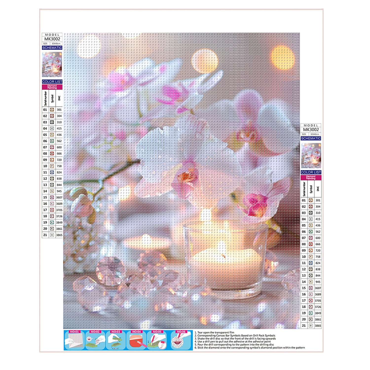 Pfirsichrosa Orchideenträume - Diamond Painting