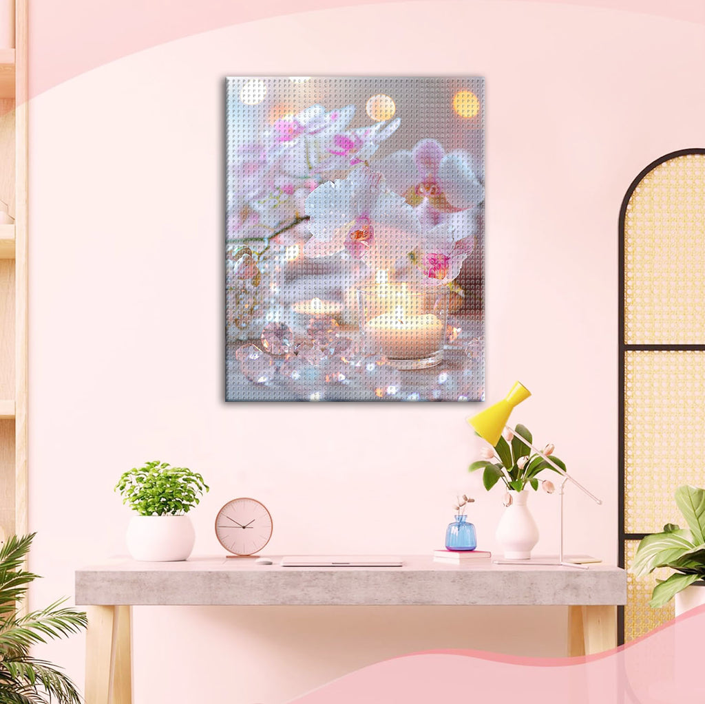Pfirsichrosa Orchideenträume - Diamond Painting