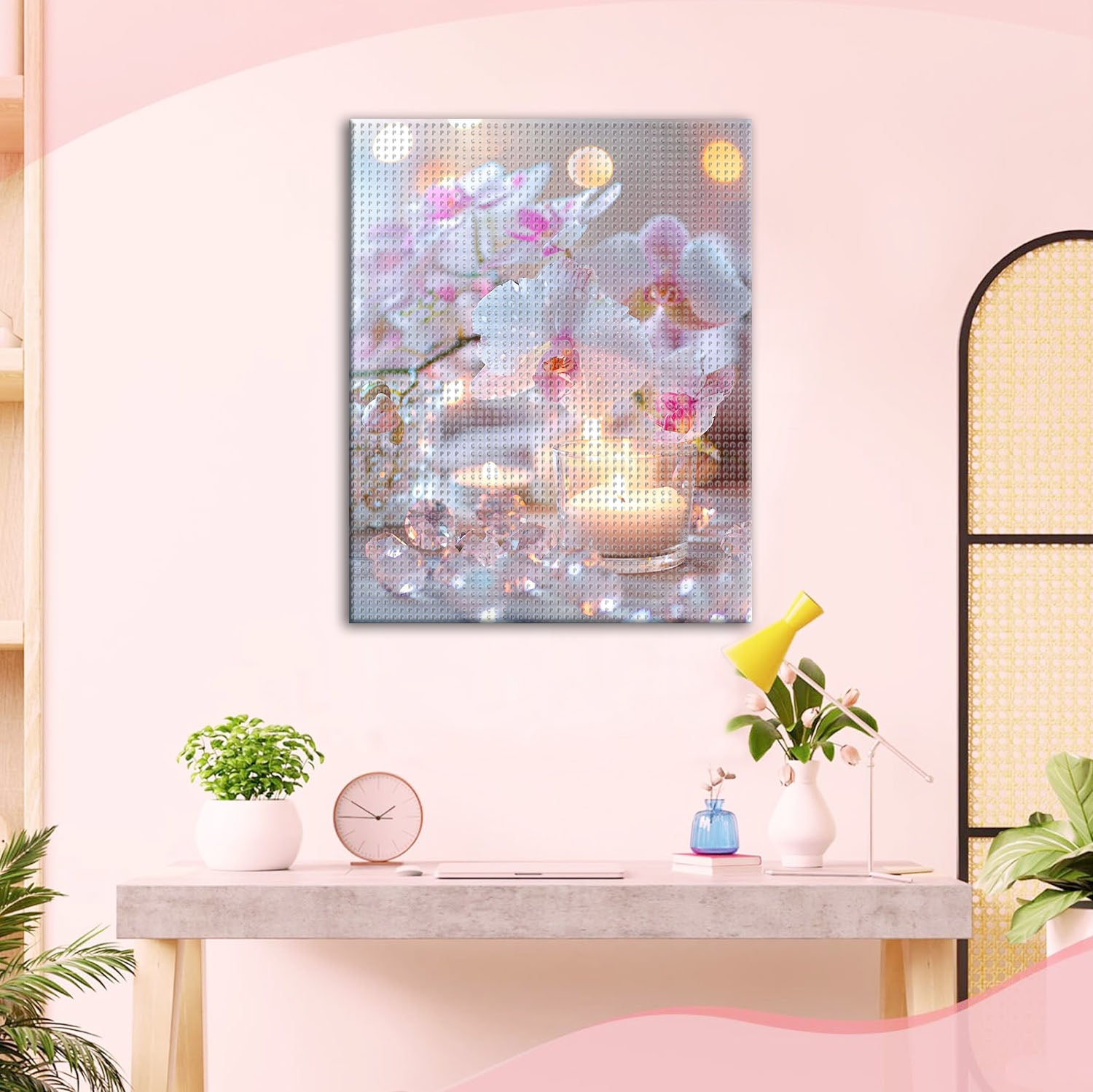 Pfirsichrosa Orchideenträume - Diamond Painting