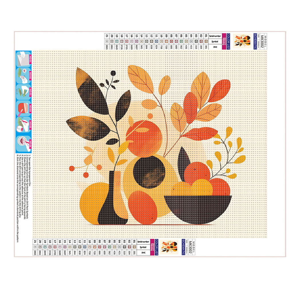 Poesie zwischen Blumen und Flasche - Diamond Painting