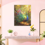 Prächtiger Pfau im Zauberwald - Diamond Painting