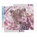 Puma in Blüten - Diamond Painting