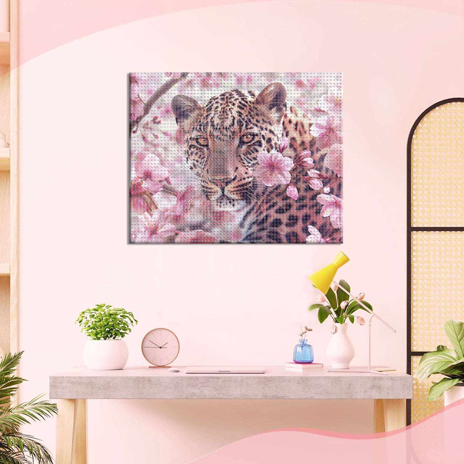 Puma in Blüten - Diamond Painting