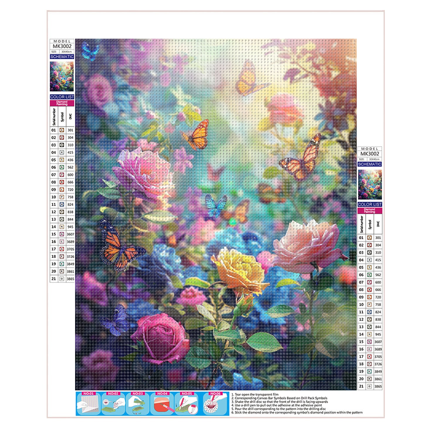 Regenbogen-Garten - Diamond Painting