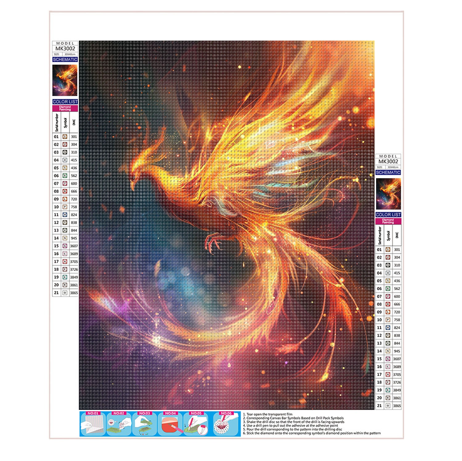 Regenbogen - Phönix - Diamond Painting