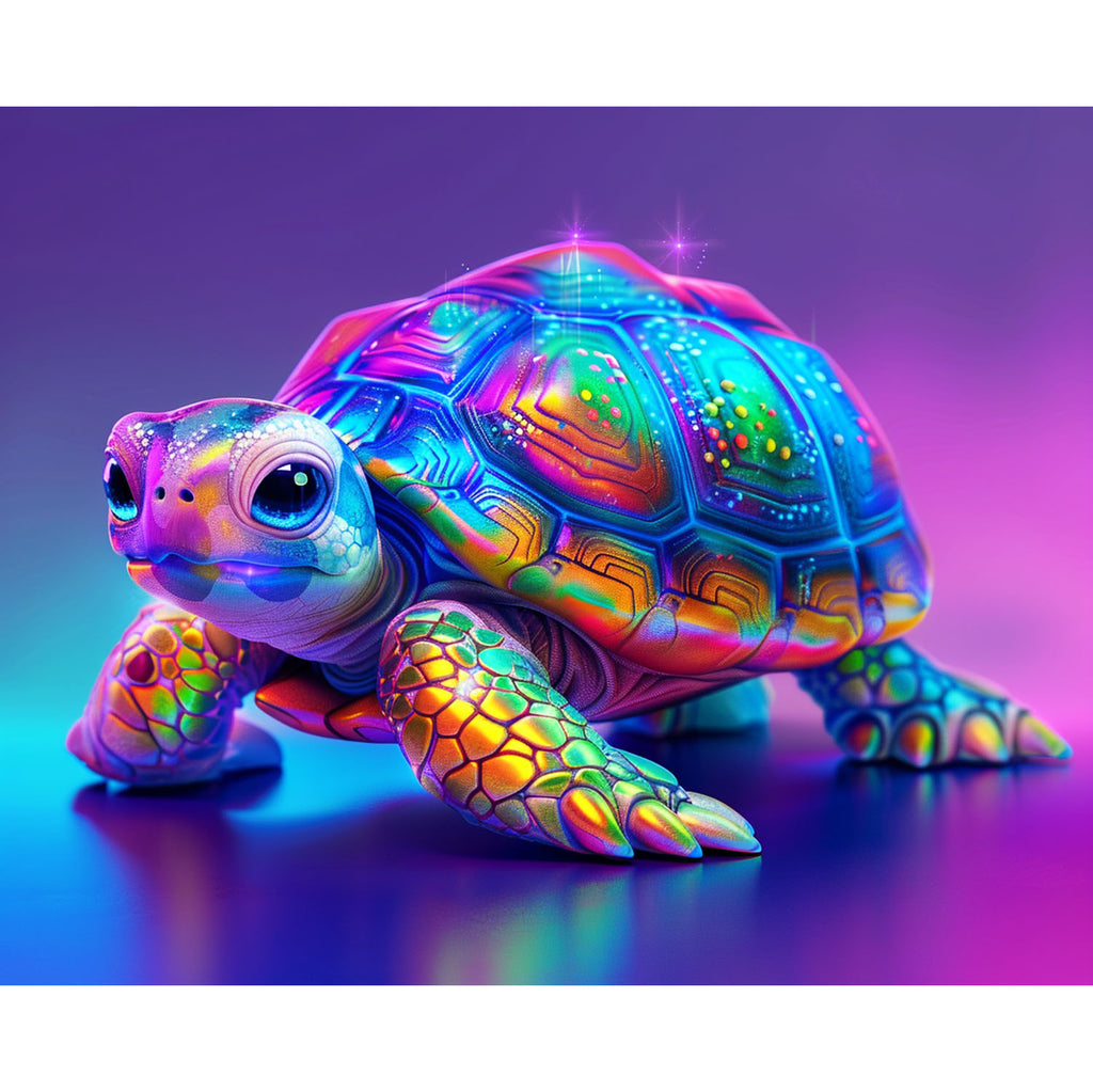 Regenbogen - Schildkröte - Diamond Painting