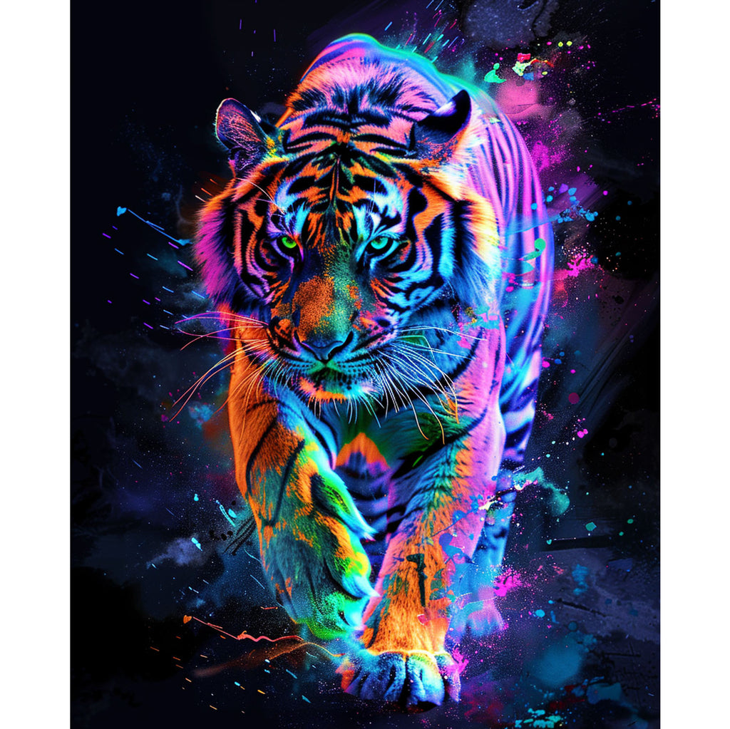 Regenbogen - Tiger - Schritt - Diamond Painting