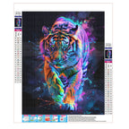 Regenbogen - Tiger - Schritt - Diamond Painting