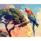 Regenbogenpapagei auf Ast - Diamond Painting
