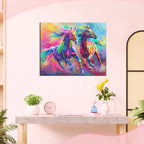 Regenbogenpferde im Galopp - Diamond Painting