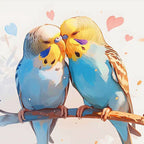 Romantische Sittiche - Diamond Painting