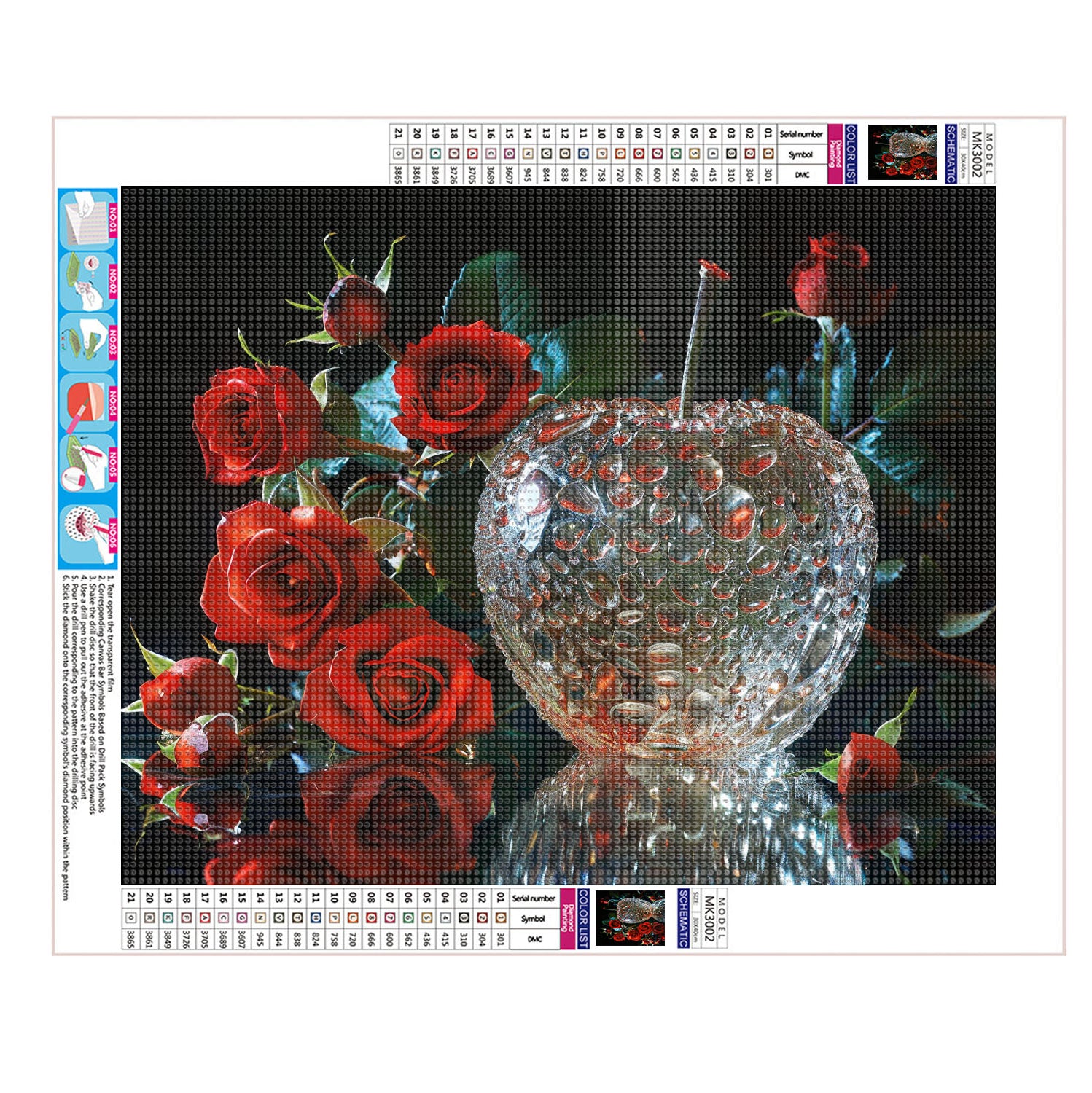 Rosen - Kristallzauber - Diamond Painting