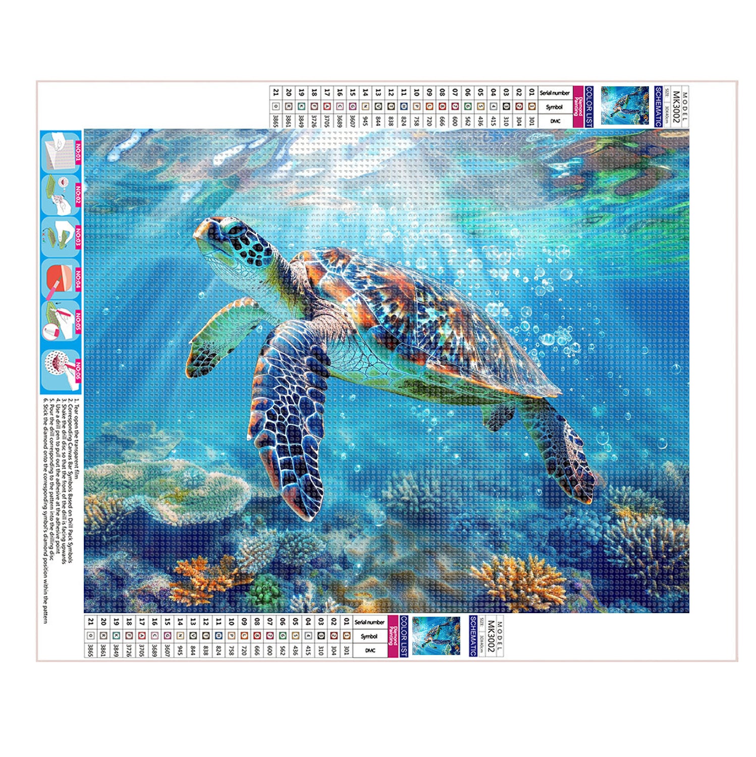 Schildkröten - Unterwasserreise - Diamond Painting