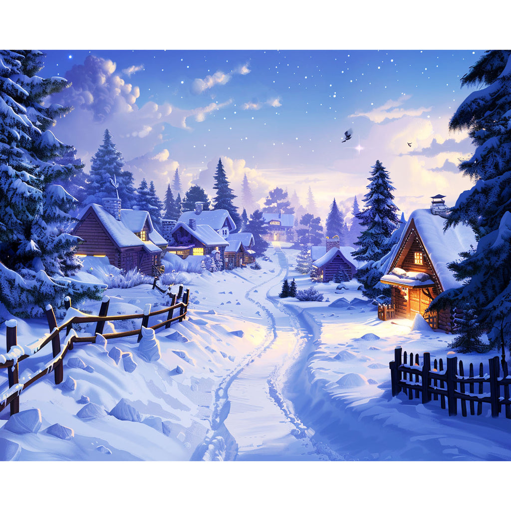 Schneewinterdorf - Diamond Painting