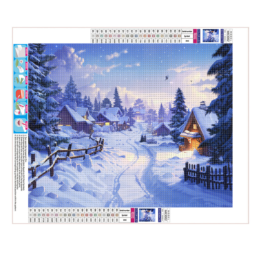 Schneewinterdorf - Diamond Painting