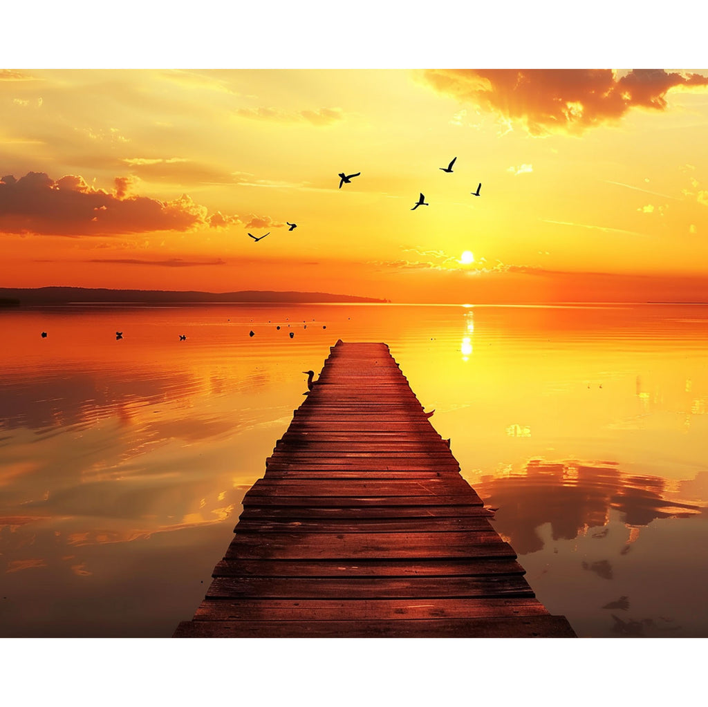 Seeufer bei Sonnenuntergang - Diamond Painting