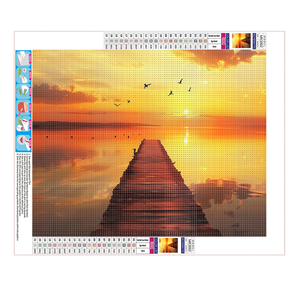 Seeufer bei Sonnenuntergang - Diamond Painting