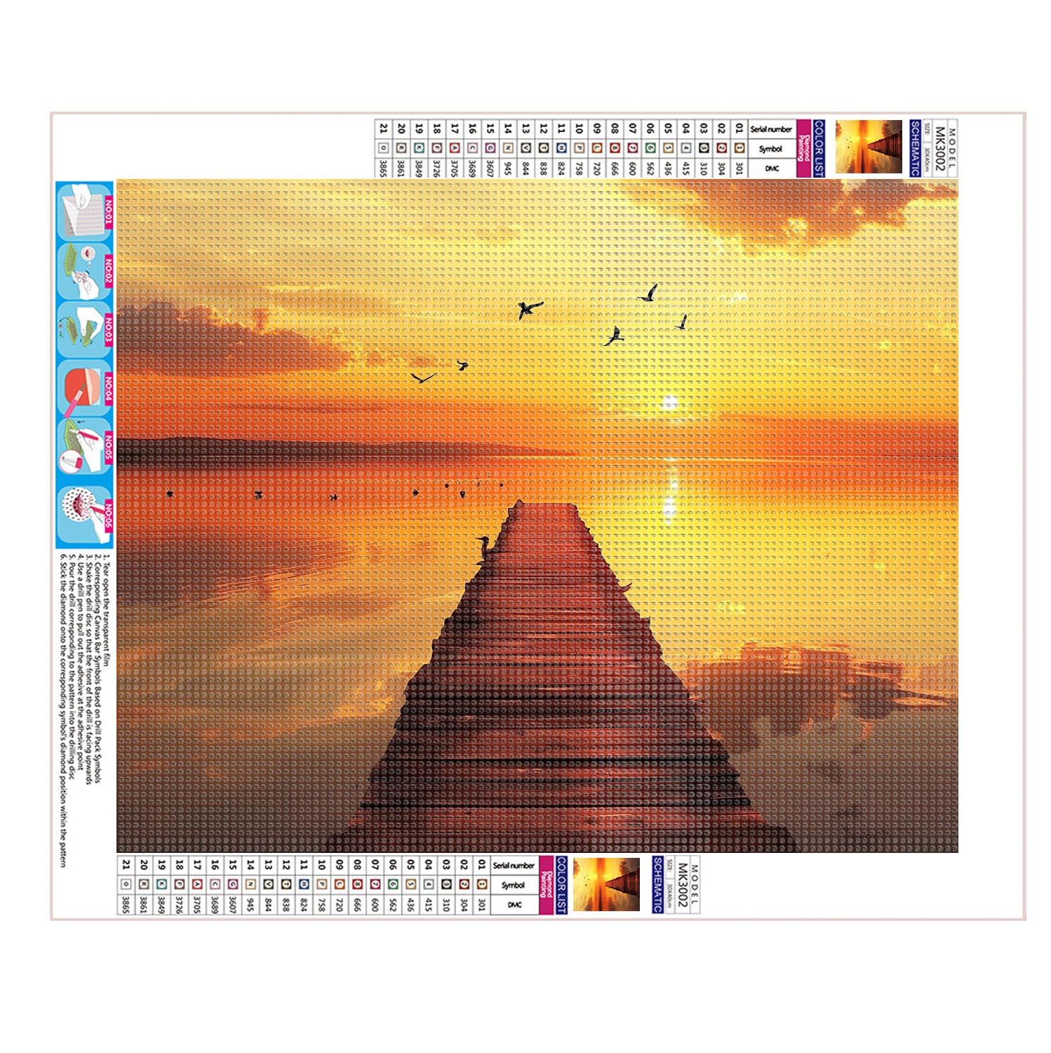 Seeufer bei Sonnenuntergang - Diamond Painting