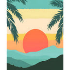 Sonnenstrahlen durch die Palmen - Diamond Painting