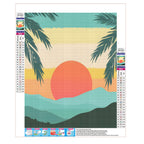 Sonnenstrahlen durch die Palmen - Diamond Painting