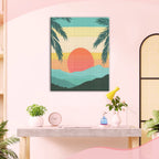 Sonnenstrahlen durch die Palmen - Diamond Painting