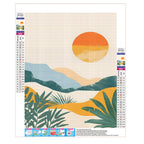 Sonnenuntergang am Gebirge - Diamond Painting