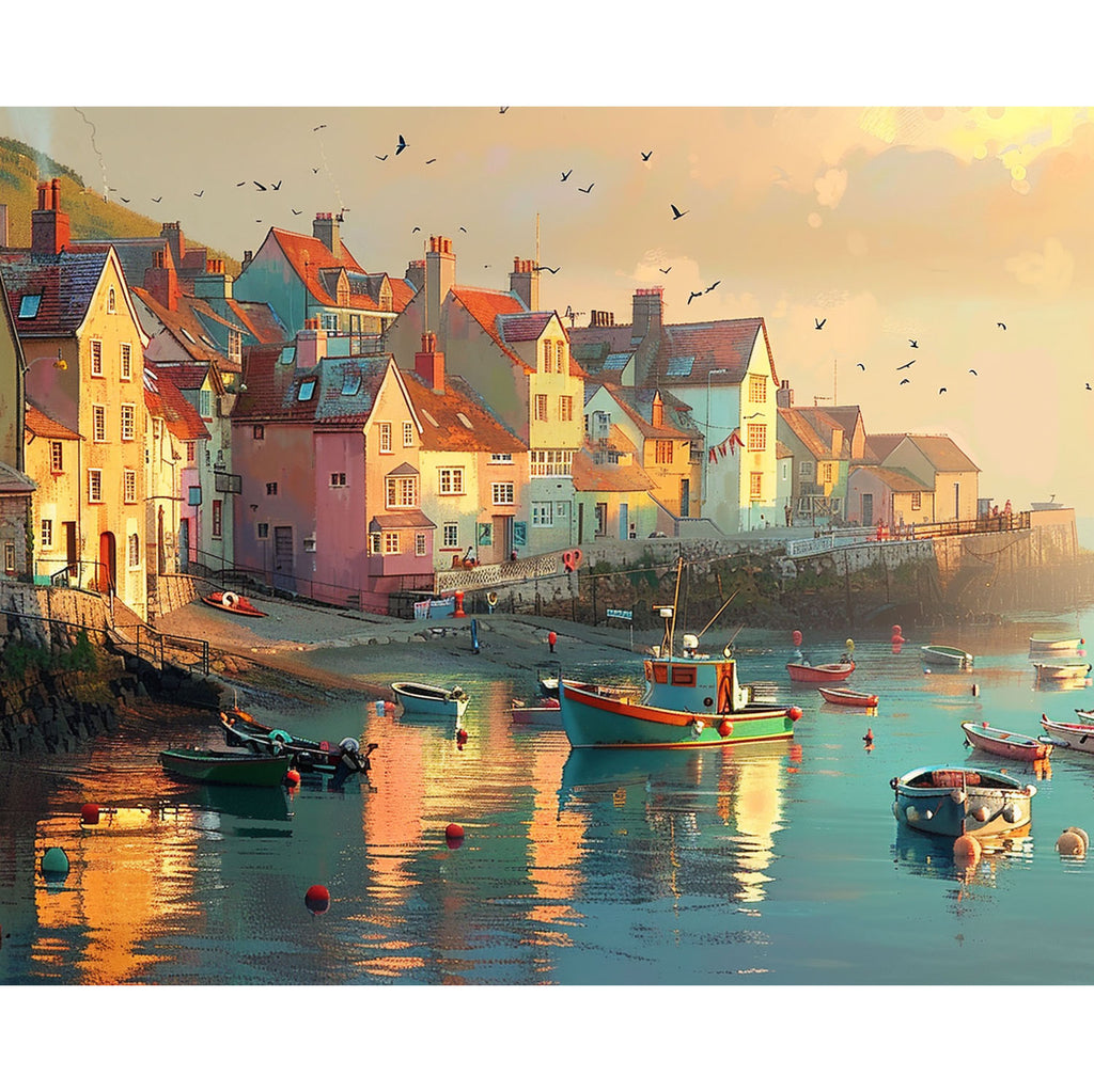 Sonnenuntergang am Hafen - Diamond Painting