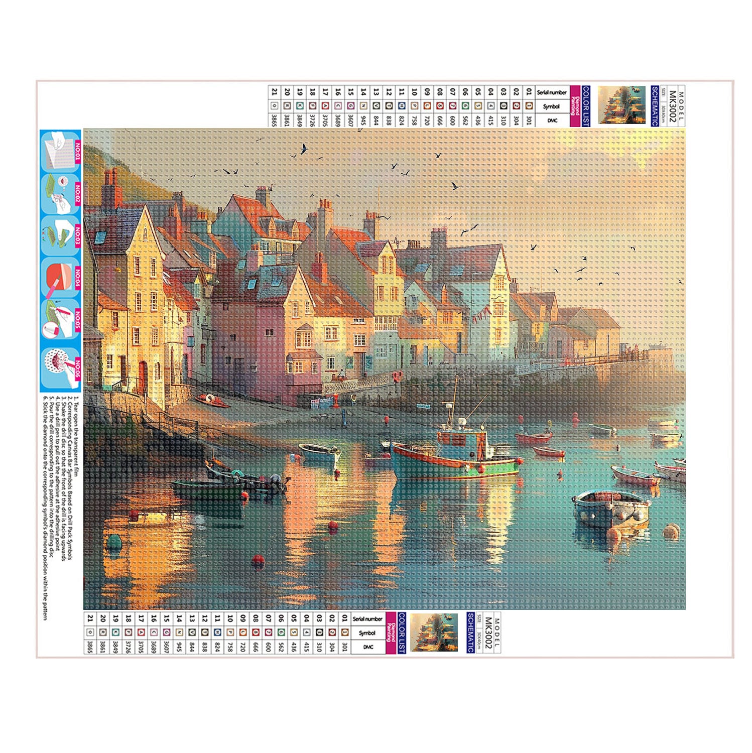 Sonnenuntergang am Hafen - Diamond Painting