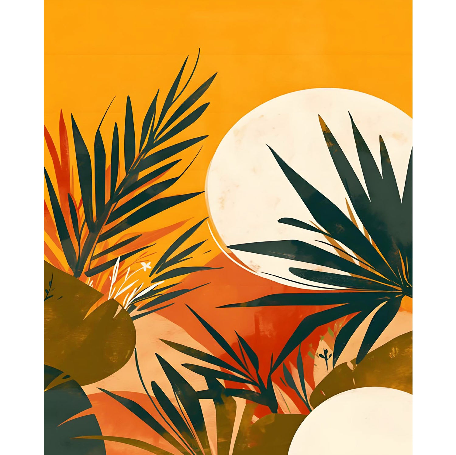 Sonnenuntergang im Dschungel - Diamond Painting