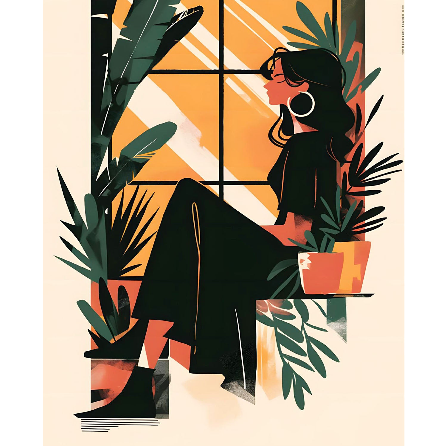 Sonnige Fensterbank - Diamond Painting