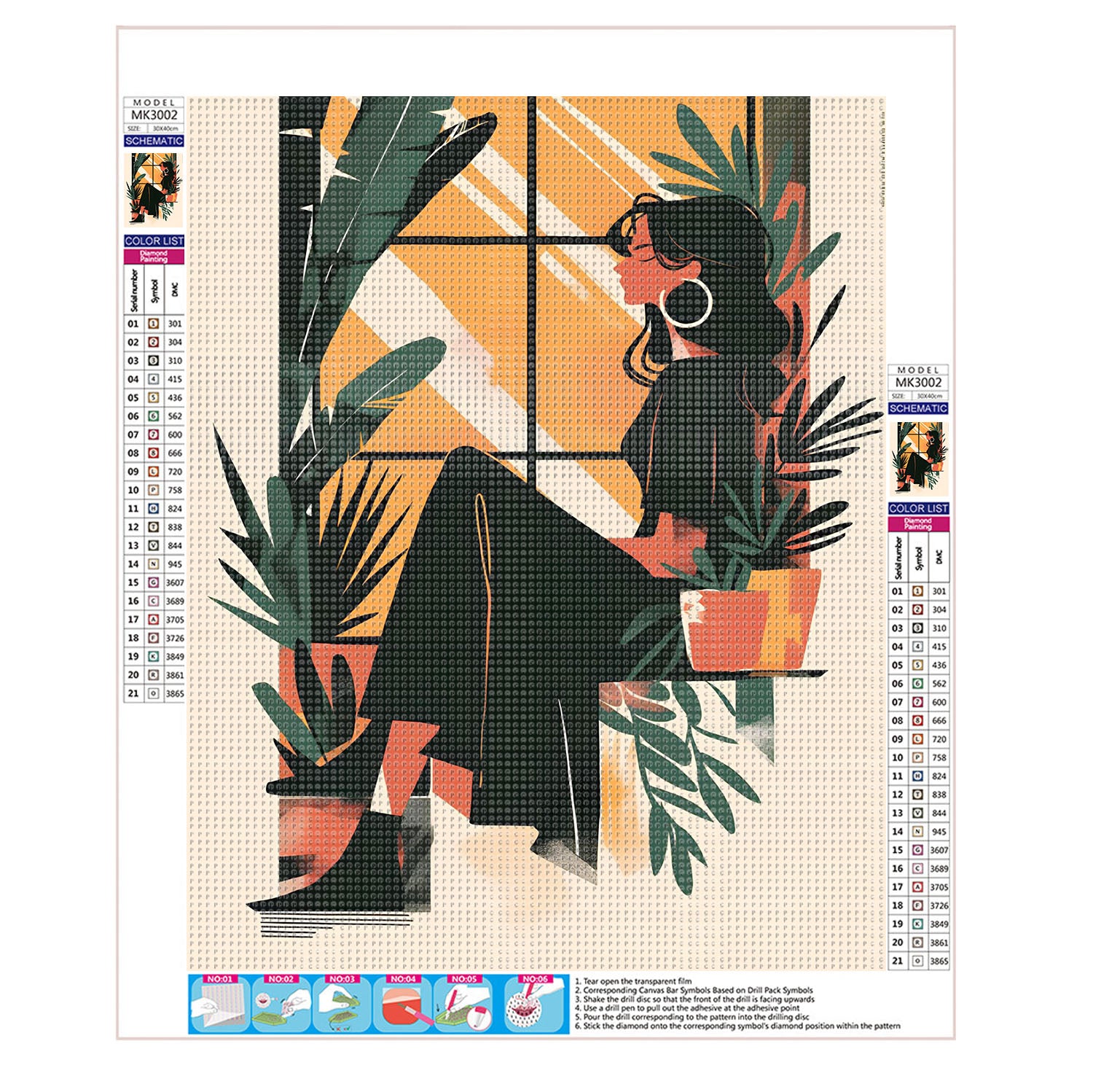 Sonnige Fensterbank - Diamond Painting