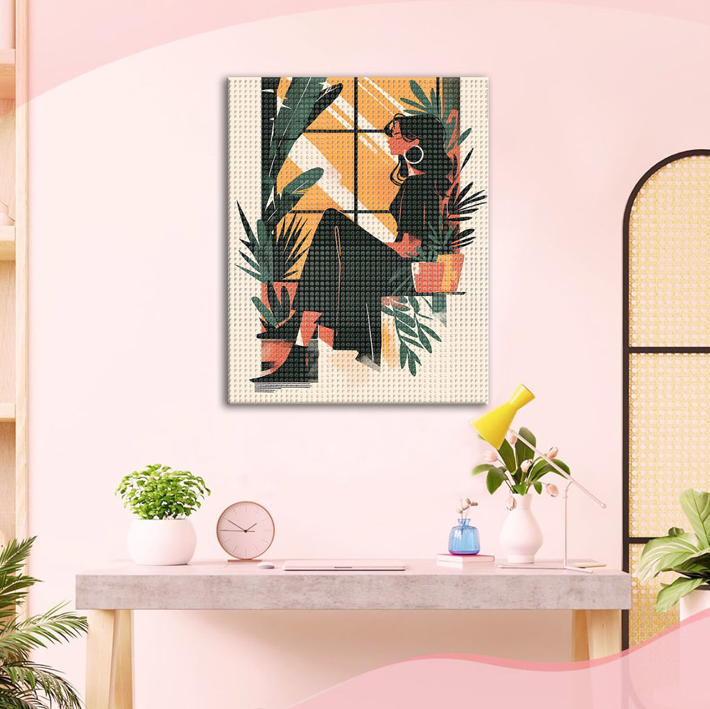 Sonnige Fensterbank - Diamond Painting