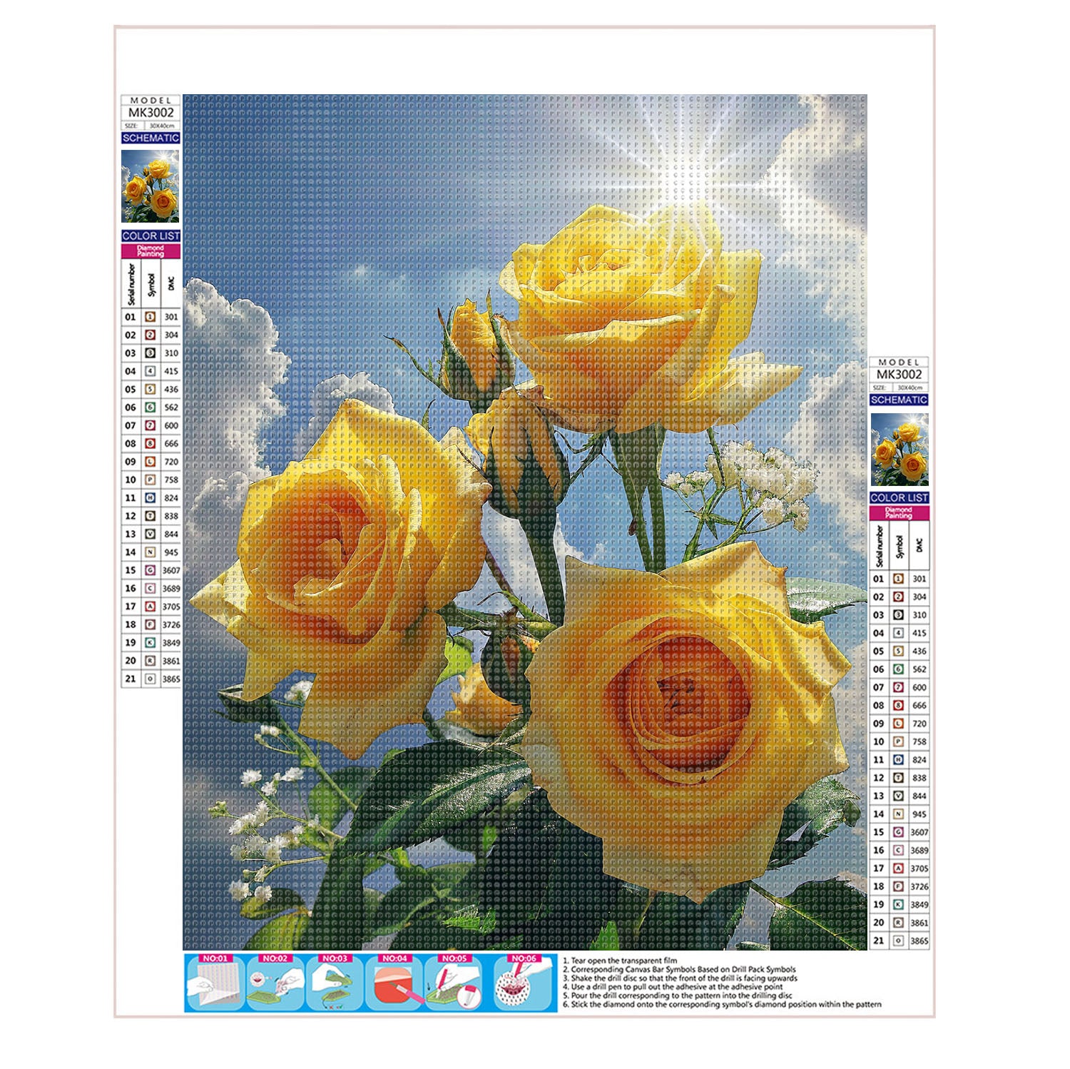 Sonnige Rosenwolke - Diamond Painting