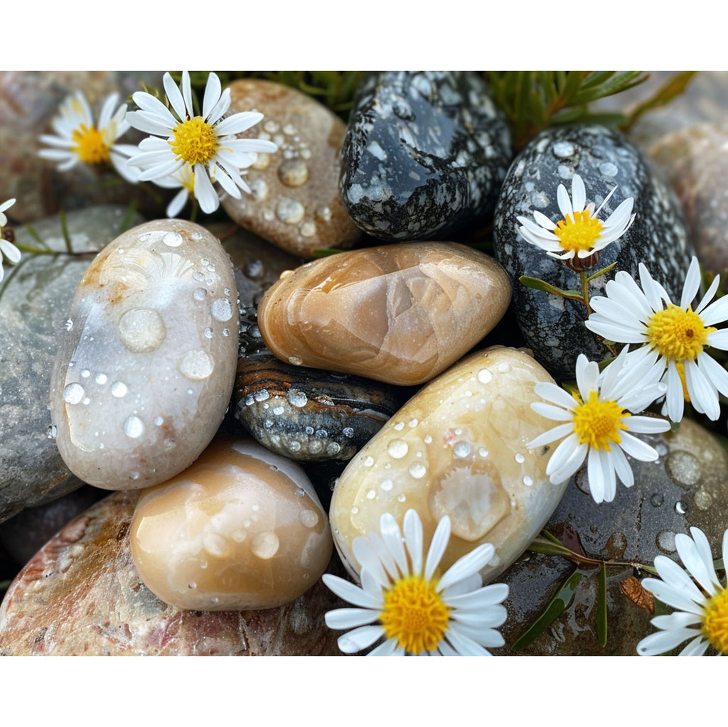 Steine und Blüten - Diamond Painting