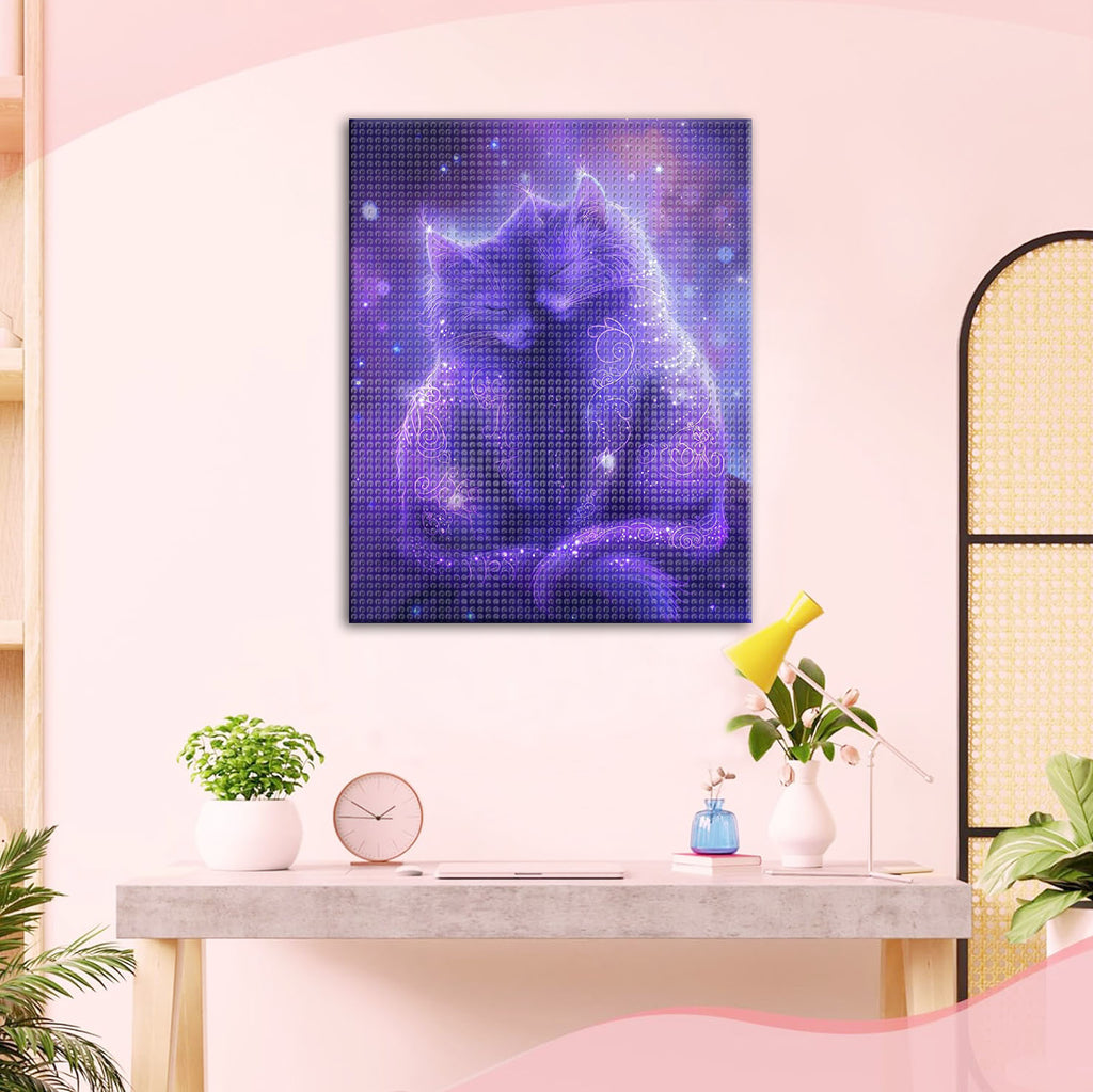 Sternenkuss der Katzen - Diamond Painting