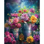 Sterne über den Blumen - Diamond Painting