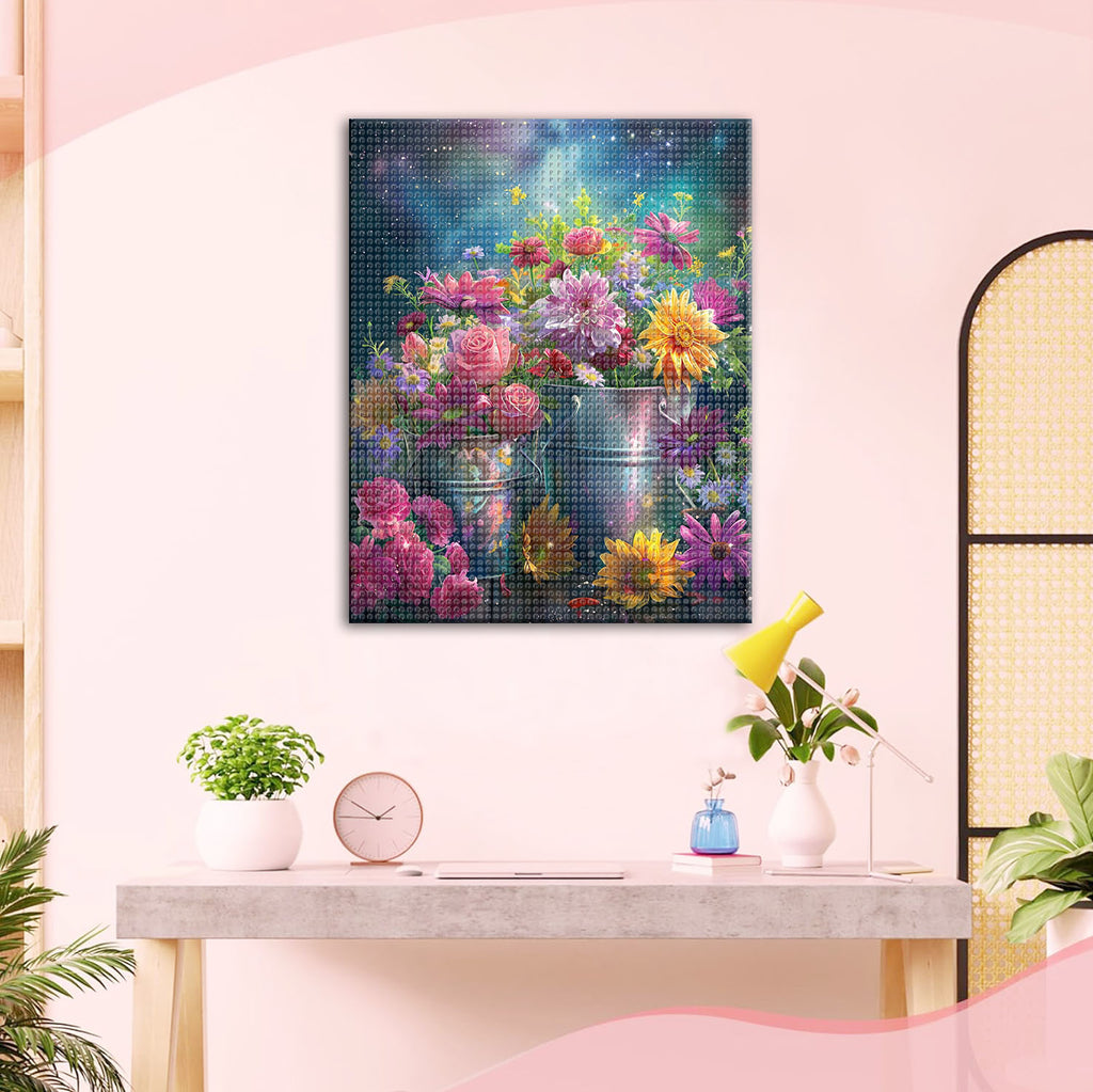 Sterne über den Blumen - Diamond Painting