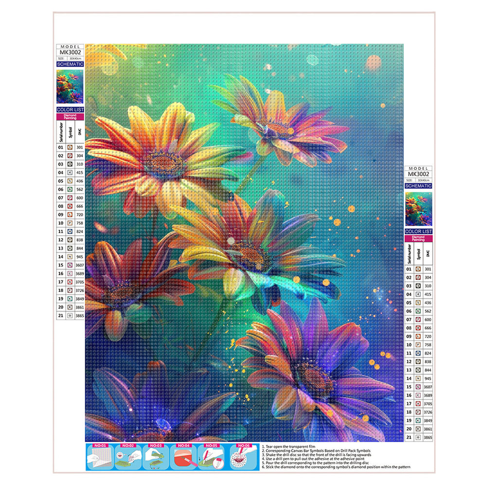 Surreale Blütenfantasie - Diamond Painting