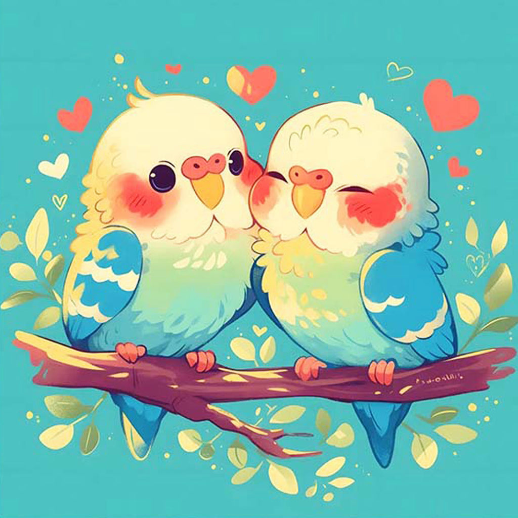 Süße Sittiche - Diamond Painting