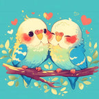 Süße Sittiche - Diamond Painting