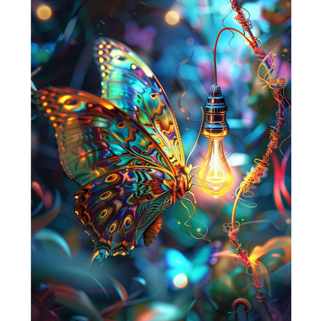 Tanz der Schmetterlinge im Lichtraum - Diamond Painting