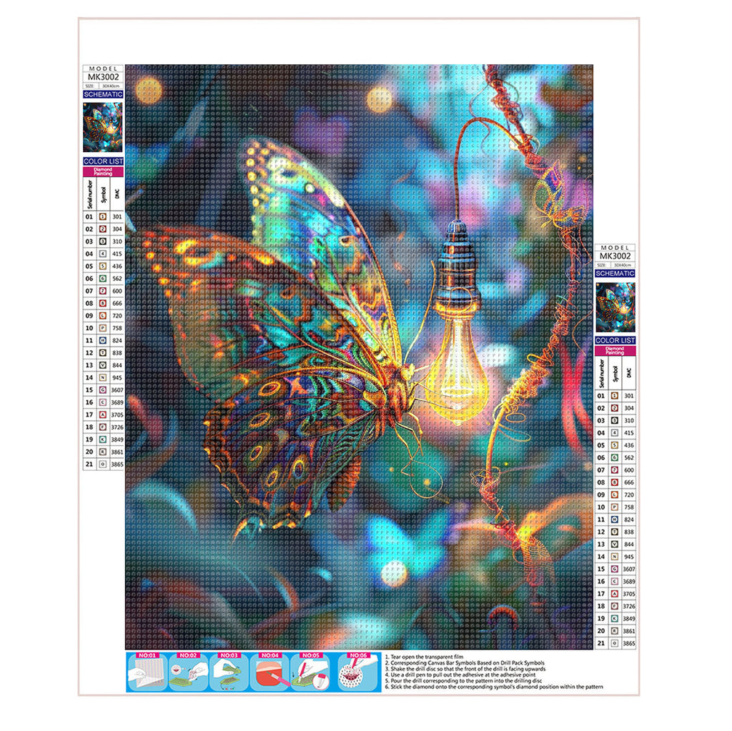 Tanz der Schmetterlinge im Lichtraum - Diamond Painting