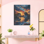 Tiger am Sonnenuntergang - Diamond Painting