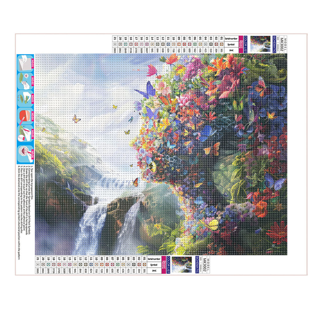 Traumhafte Blumenlandschaft - Diamond Painting