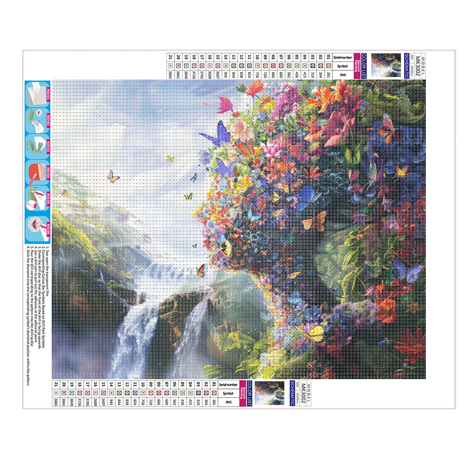 Traumhafte Blumenlandschaft - Diamond Painting